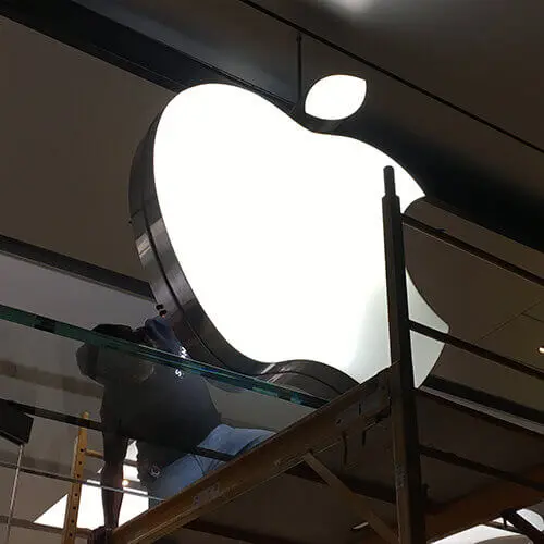 Apple Logo installed at the store